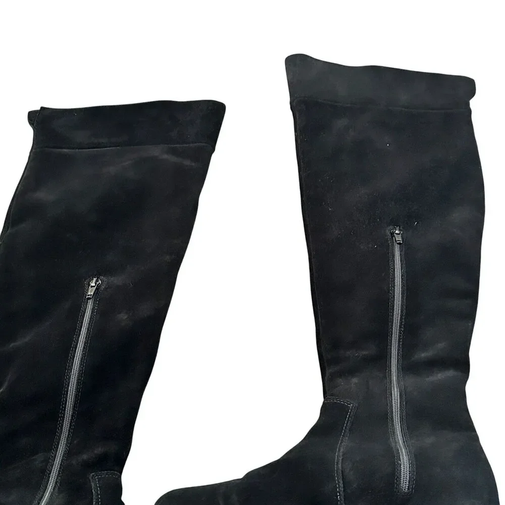 La Canadienne 6 M Women Henley Black Suede Waterproof Riding Tall Zip Boots